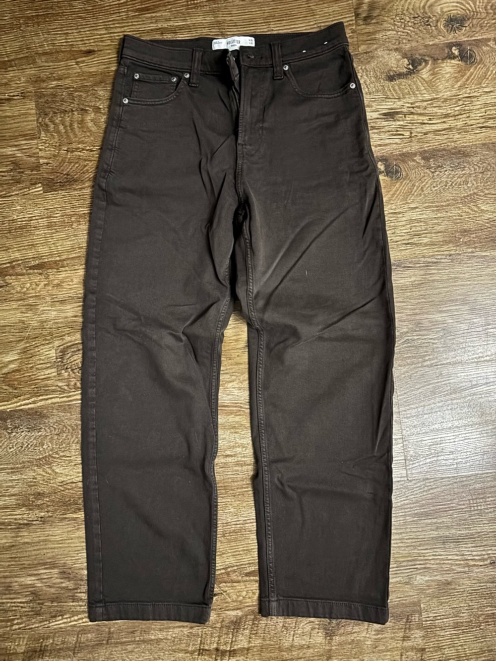 hollister dark brown baggy jeans